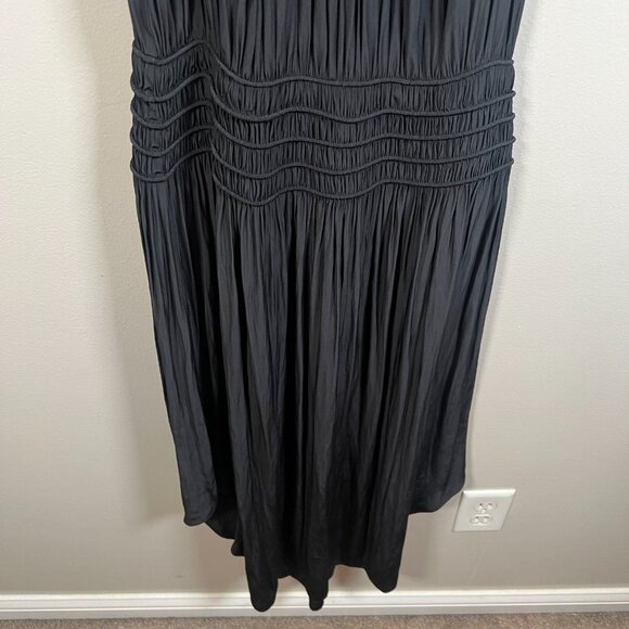 Ramy Brook Audrey Smocked Midi Dress Size Small Black Halter Neck Event - Picture 6 of 9